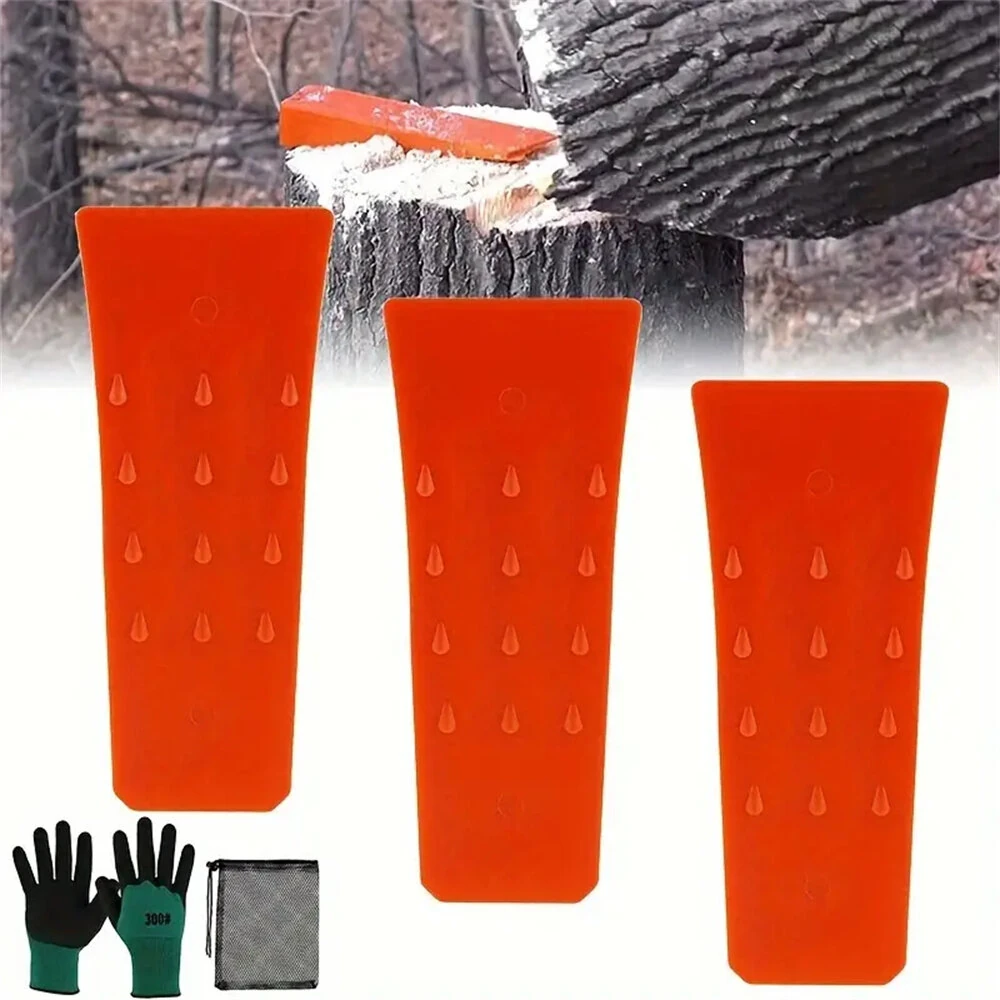 3pcs Tree Felling Wedges | 6 Chainsaw Wedges with Spikes for Safe Cutting