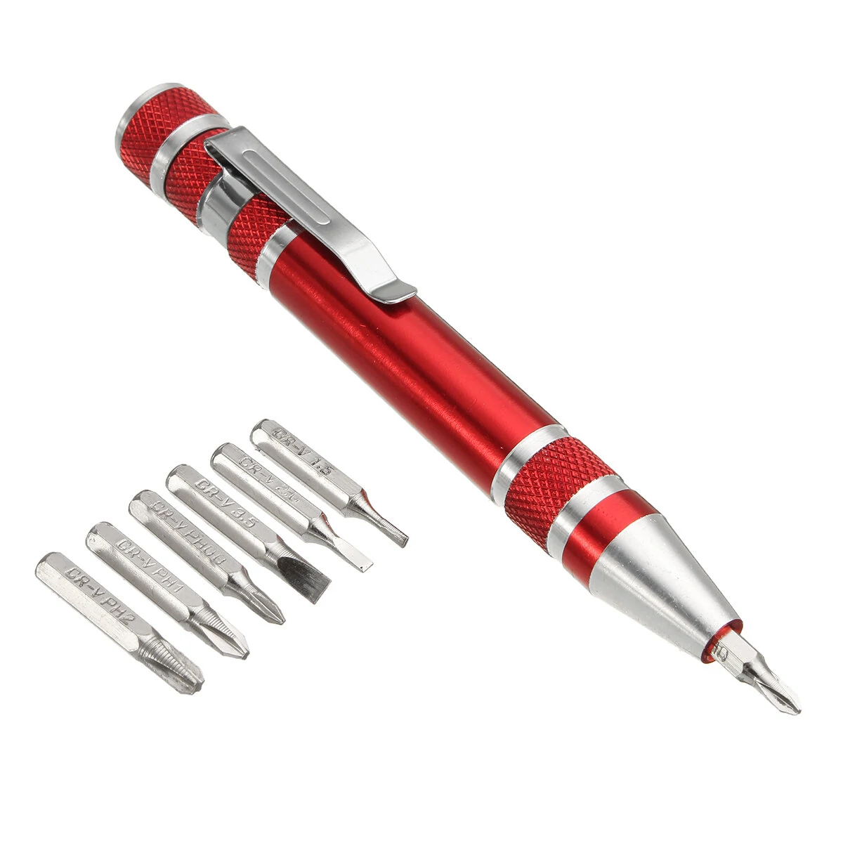 Precision Pocket Screwdriver Set | 8-in-1 Pen Style with Slotted & Phillips Bits