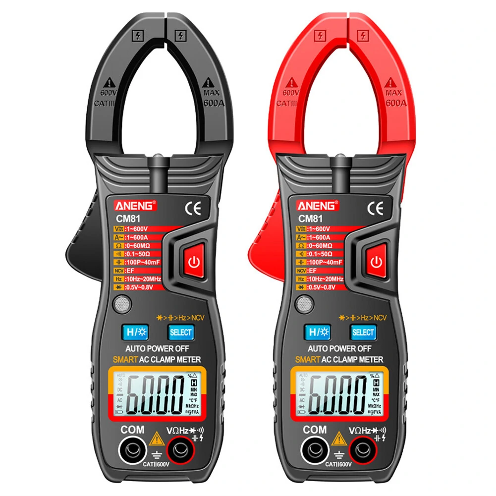 ANENG CM81 Digital Clamp Meter - 6000 Counts Auto Range NCV Tester