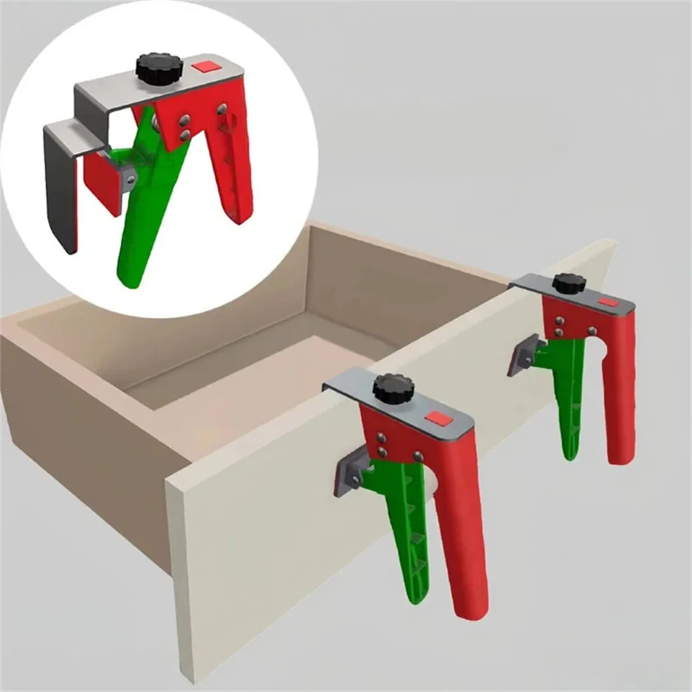 Drawer Installation Assistant Clip - Woodworking Mounting Jig for Cabinet DIY