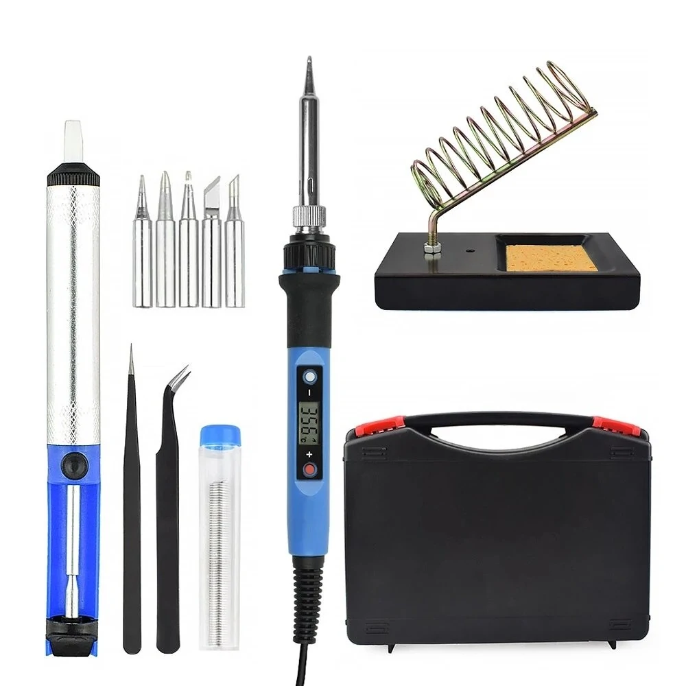 Toolour 80W Digital Soldering Iron Kit - 220V/110V Adjustable Temperature with LCD Display