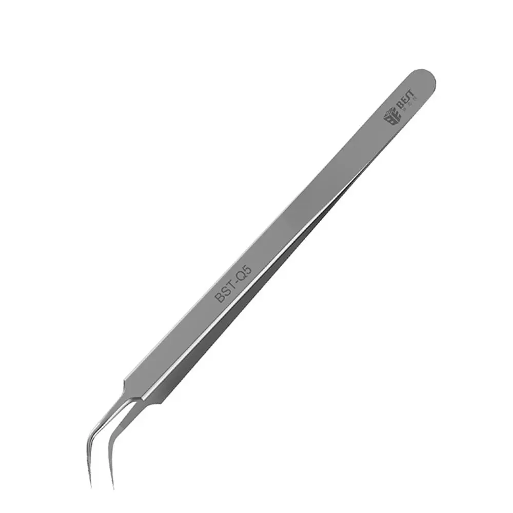 BEST BST-Q5 Fly Wire Tweezers | 0.01mm Curved Tip | Stainless Steel BGA Rework Tool