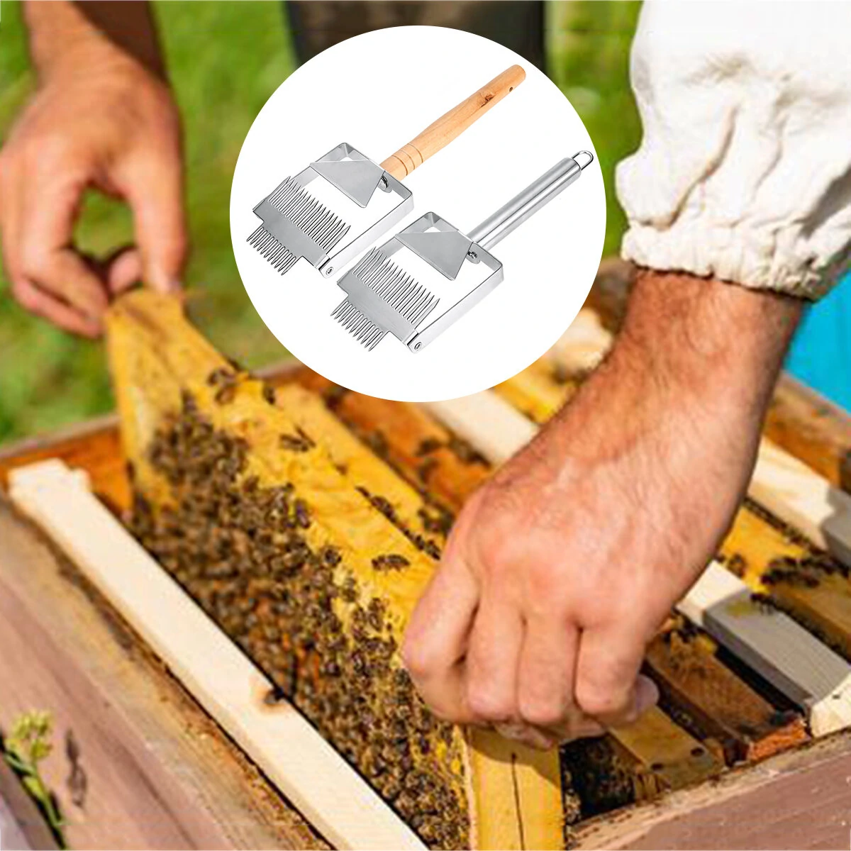 Stainless Steel Bee Hive Uncapping Fork | Honey Scraper Tool for Beekeeping