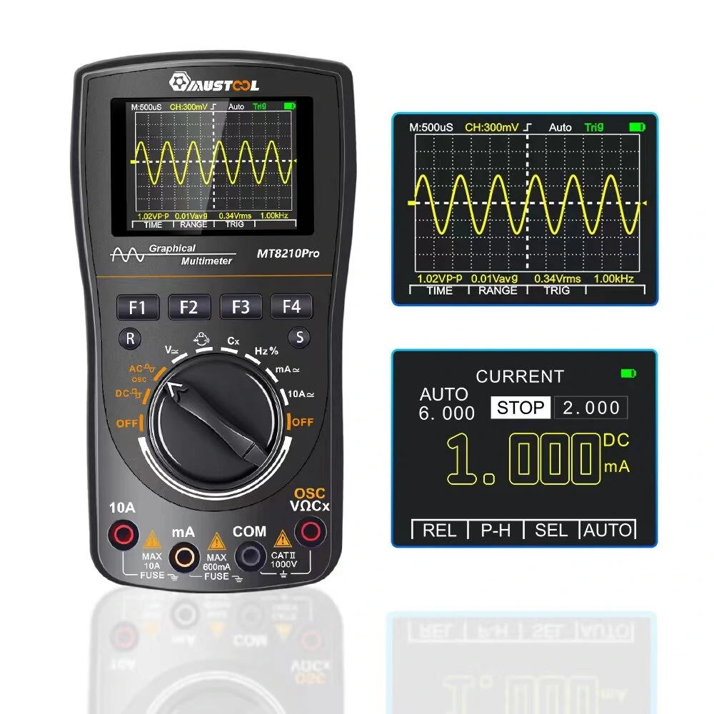 Mustool MT8210PRO Oscilloscope | 10MHz Bandwidth 50Msps | Auto & Sleep Function