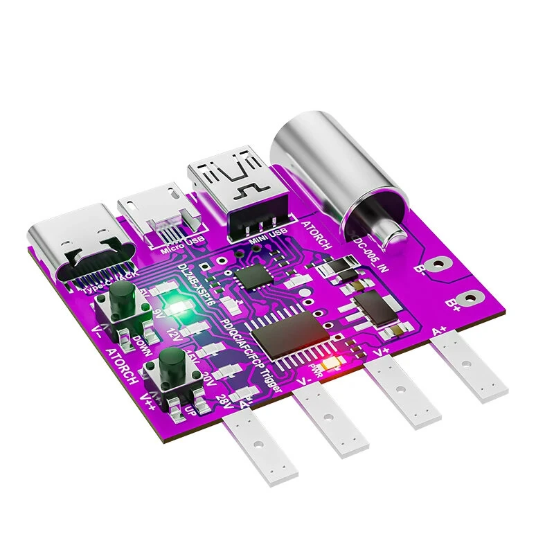 ATORCH PD3.1 Fast Charger Test Board | 140W Voltage Meter Deceiver for DL24 Load Tester