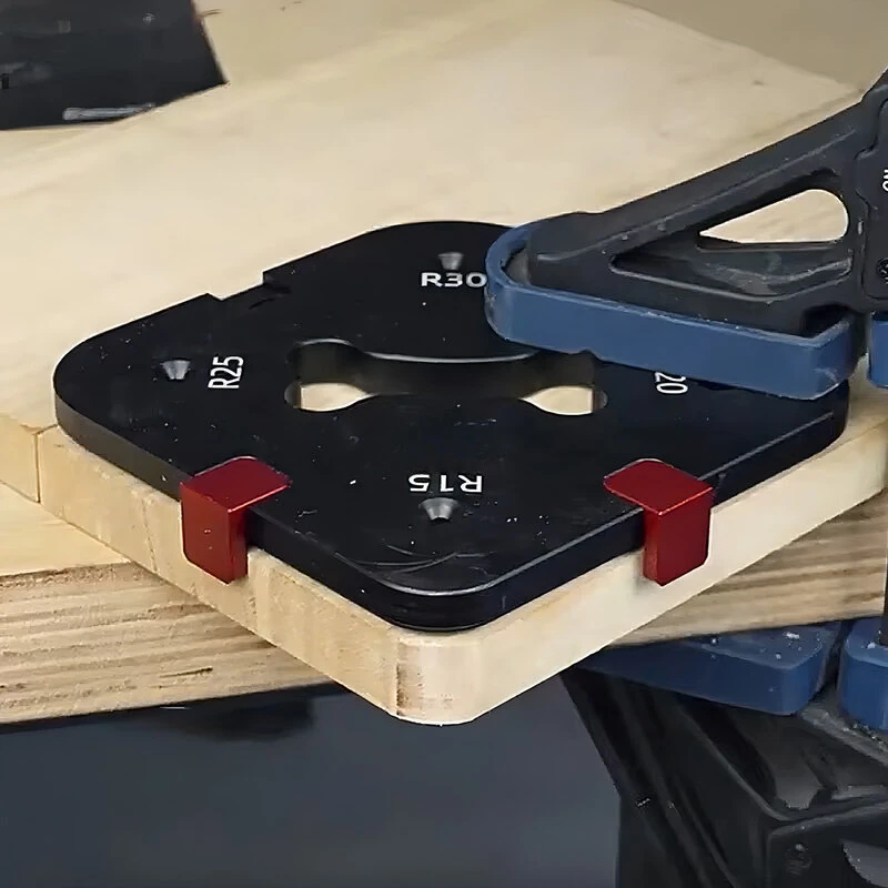 Woodworking Corner Jig Router Template 4-in-1 | R15-R50 Aluminium Alloy | Round R-Corner Milling Cutter
