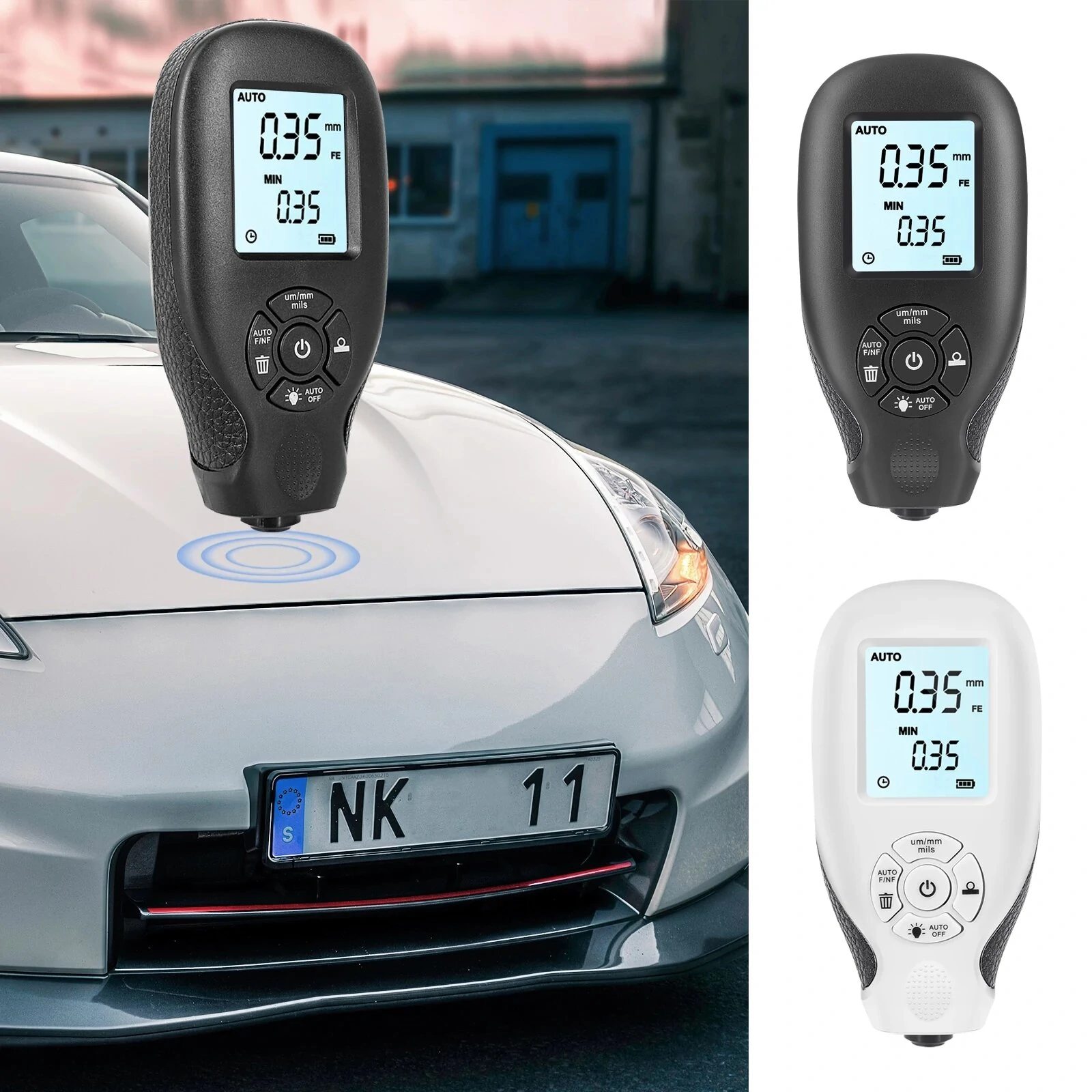 HW-300 Coating Thickness Gauge | 0-2000µm Car Paint Tester | Automotive DFT Meter