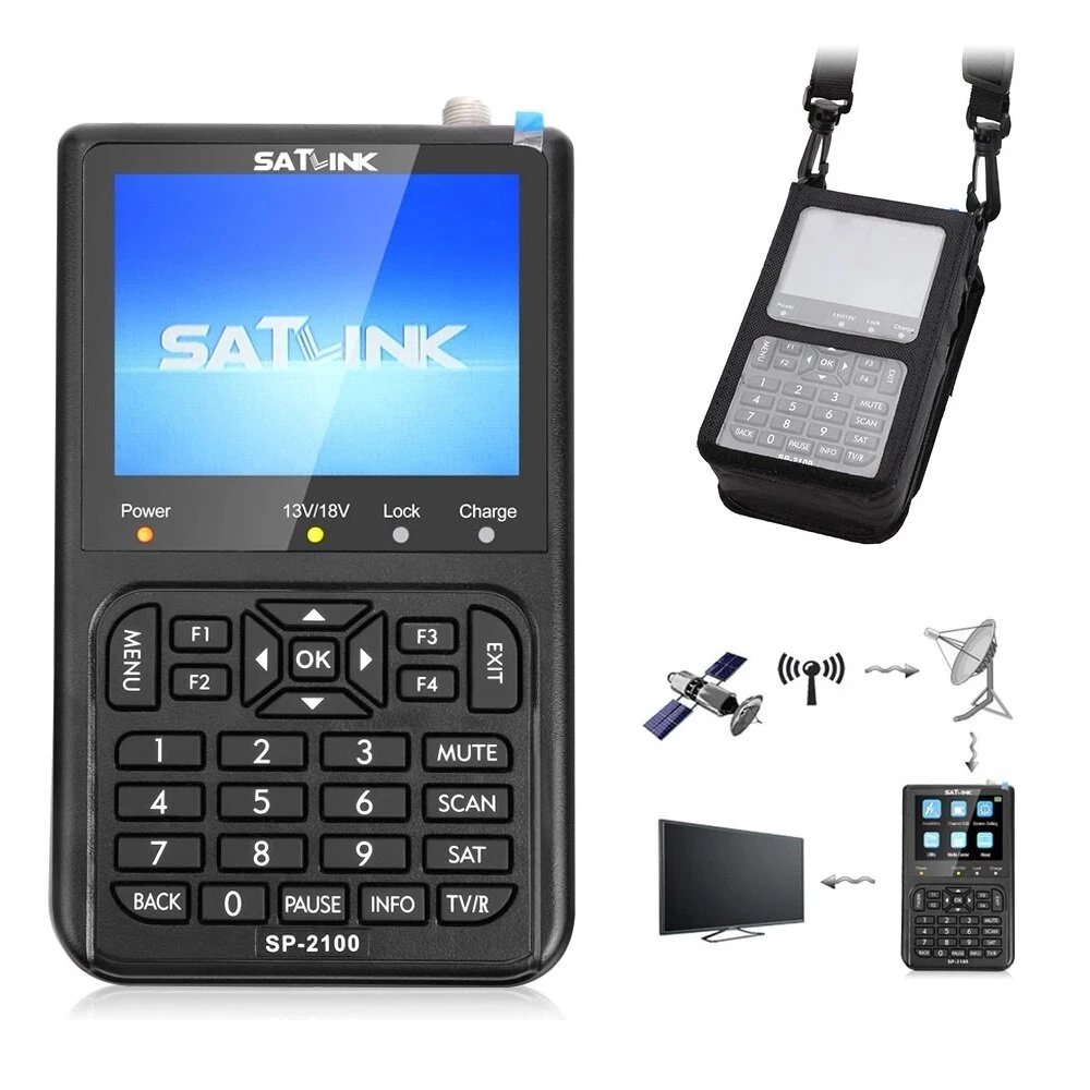 SATLINK SP-2100 HD Satellite Finder - DVB-S/S2 Meter with 3.5 Inch LCD Screen
