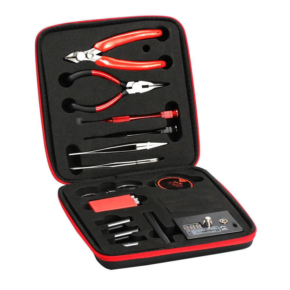 V2 DIY Vape Kit - 521 Mini Tab Ceramic Tweezer & Heat Wire Pliers Tool Bag