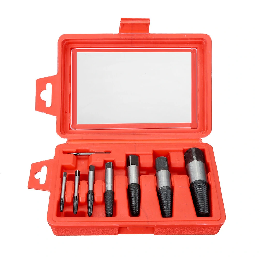 8PCS Screw Extractor Set | 3-30mm Sizes | Durable Plastic Case | Multi-Purpose
