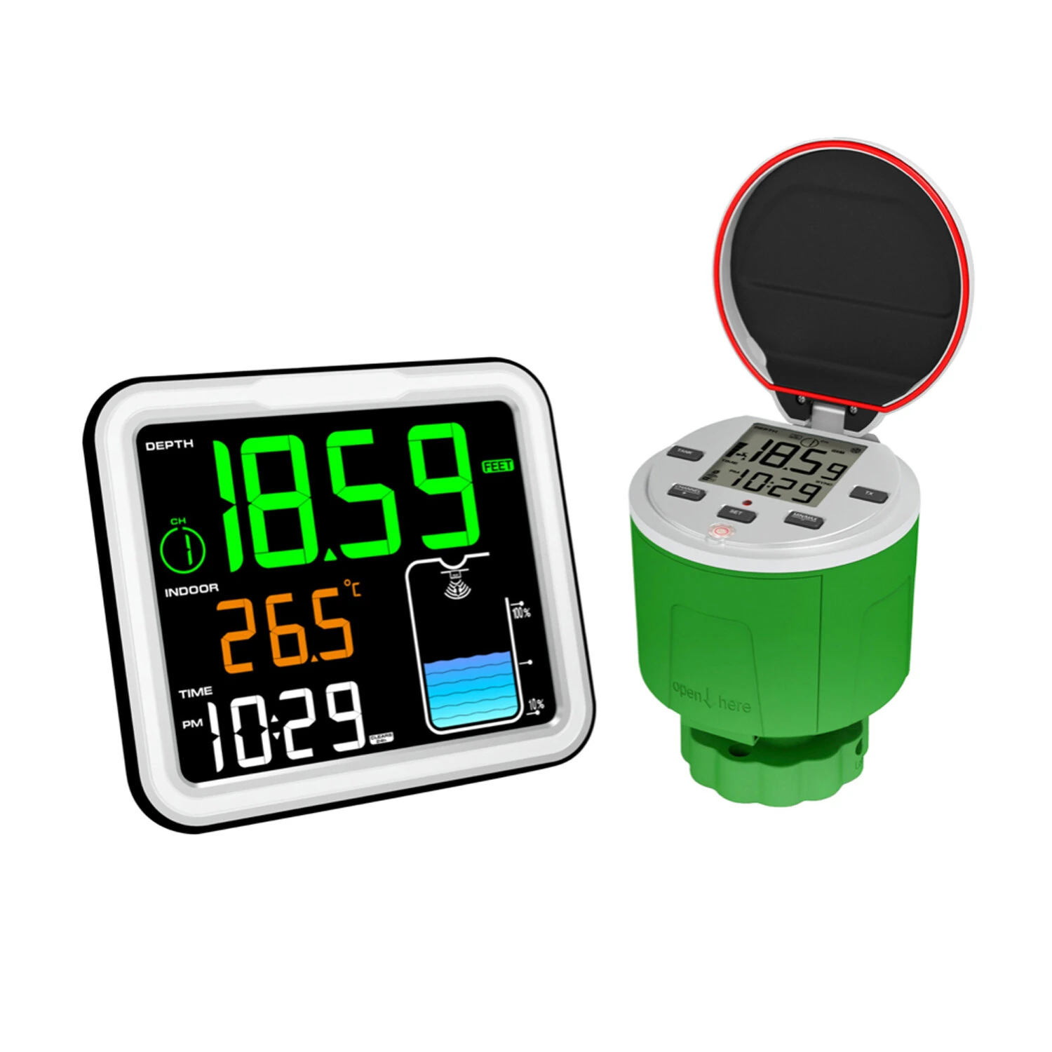 Smart Ultrasonic Water Tank Level Monitor - Wireless 500ft | 0-5m Range 0.03m Accuracy | LCD Display for Home & Agriculture