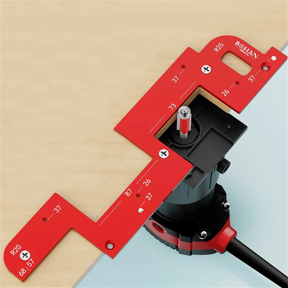 Invisible Embedded Handle Slotting Template - Aluminum Alloy Precise Positioning Tool for Cabinet Doors