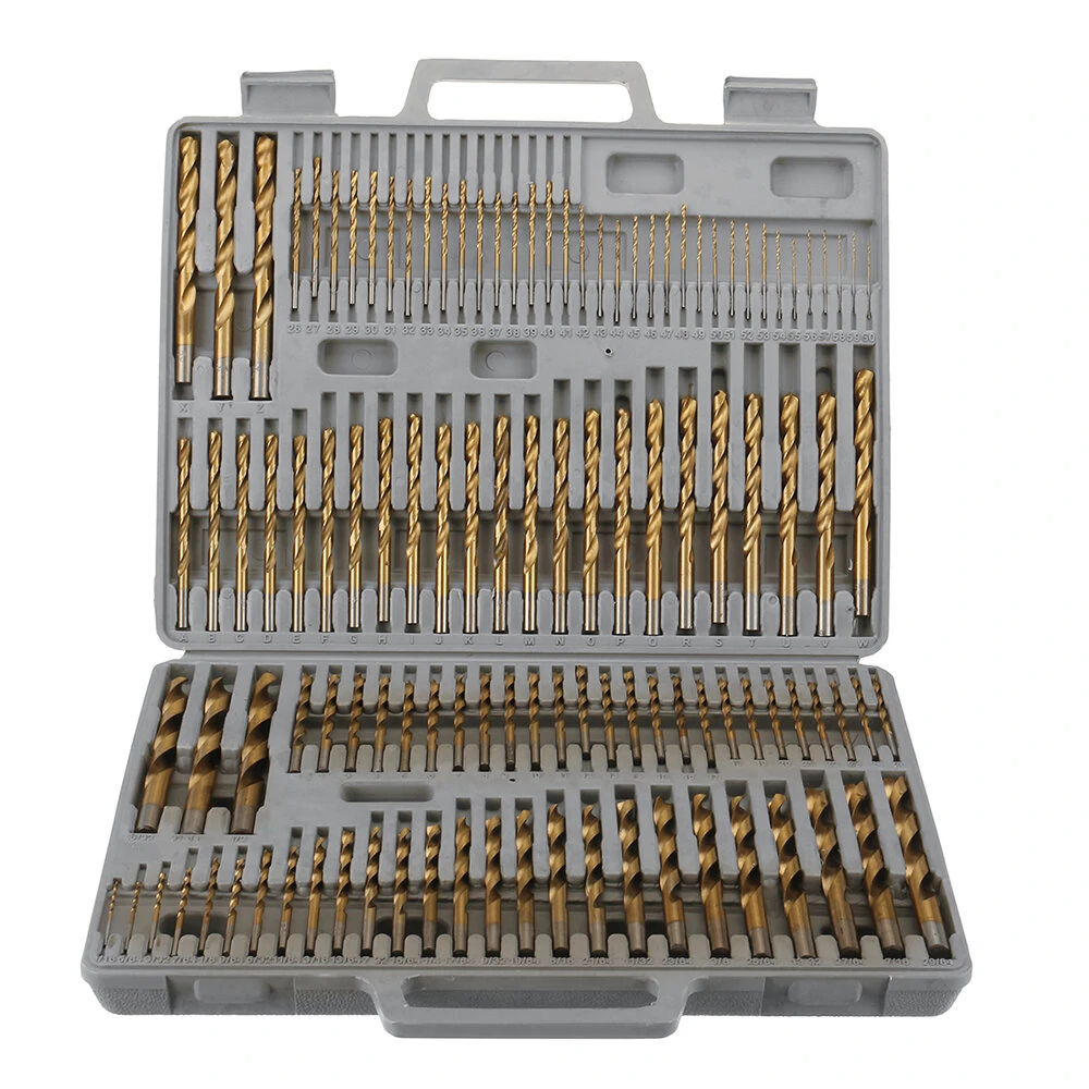 Drillpro 115pcs Titanium Drill Bit Set | 1/16-1/2 Inch | For Wood & Metal