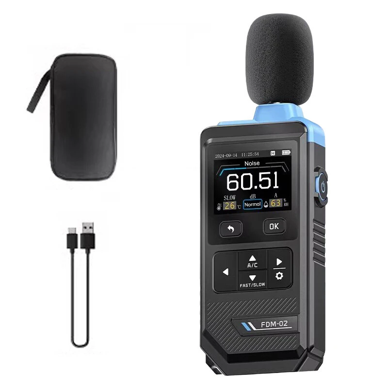 FNIRSI FDM02 Professional Noise Meter - 30dB to 130dB Range | A/C Weighting & Color Screen