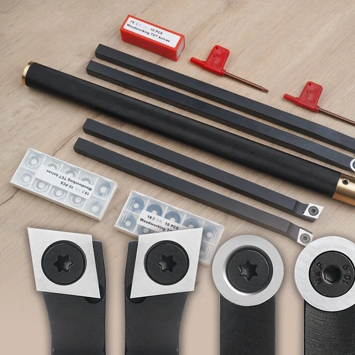 GANWEI Carbide Lathe Turning Tool Blades - High Hardness Disposable Inserts with Wrenches