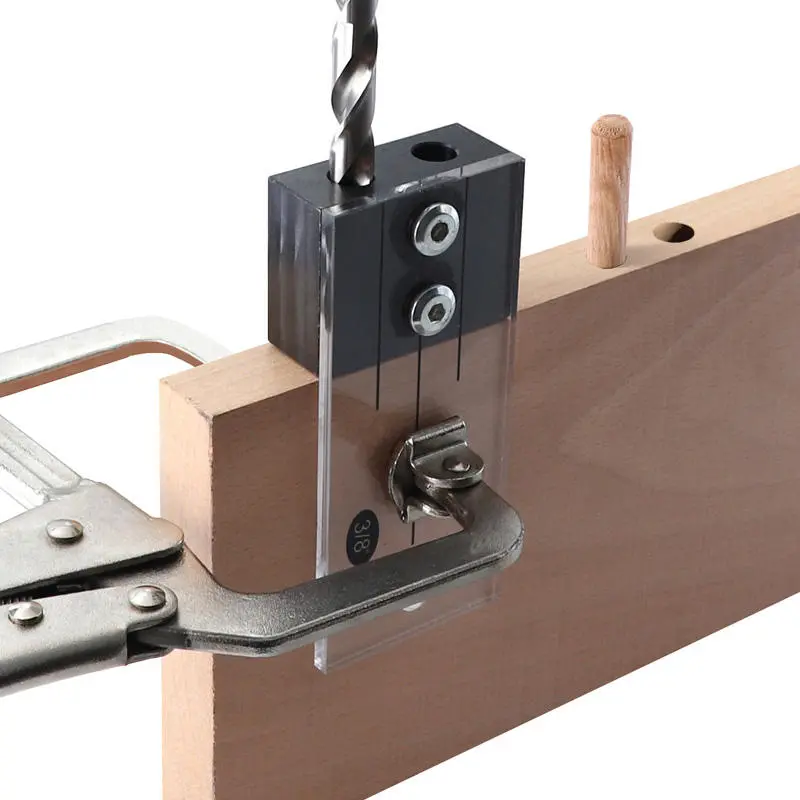 Dowel Jig | Acrylic Hardened Steel Pocket Hole Jig - 1/2, 3/8, 1/4 Inch Drill Guide