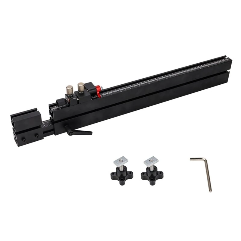 Telescoping Flip Fence Miter Gauge - 500mm to 890mm Extendable T-Slot Track