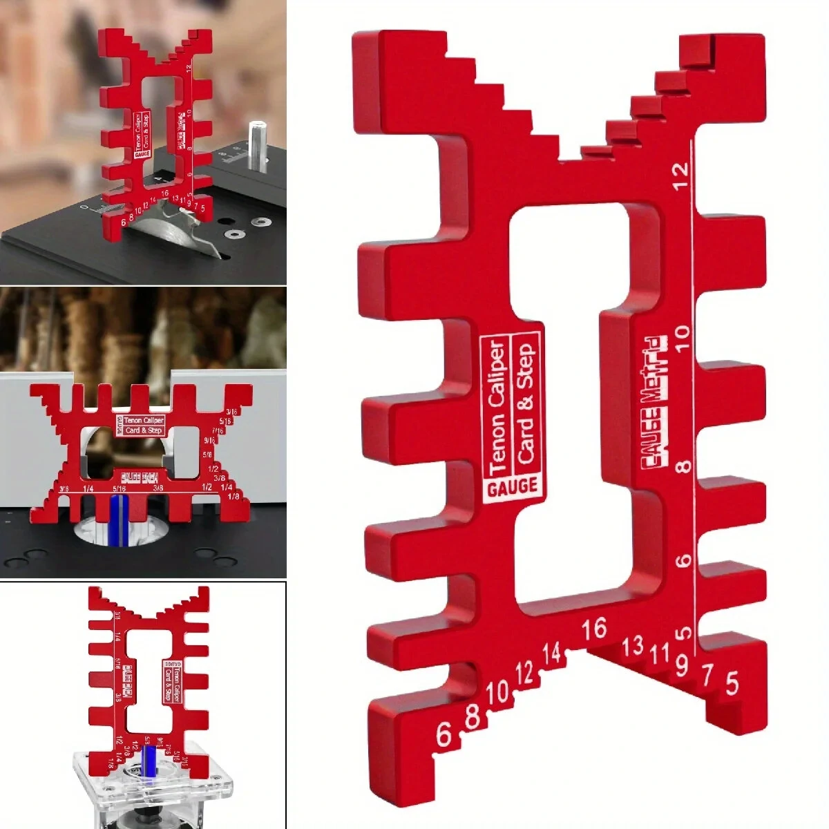 Precision Aluminum Dovetail Jig & Tenon Gauge - Metric/Inch Height Caliper for Table Saw