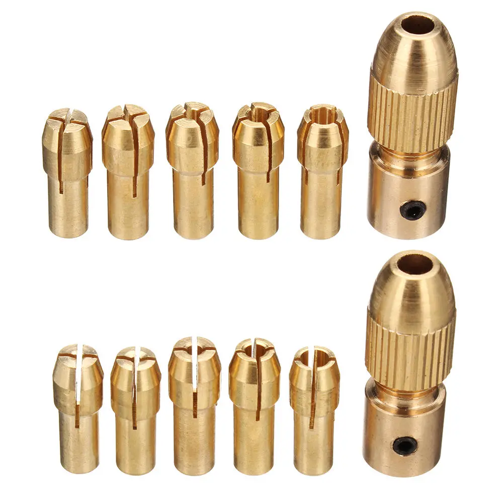 Drillpro 8pc 0.5-3mm Micro Drill Bit Set | Collet Chuck for 3.17/5.05mm Shank