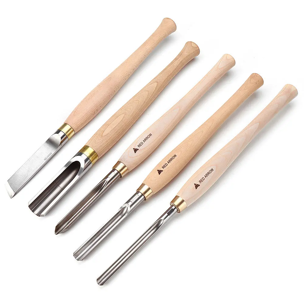RED ARROW HSS Wood Turning Skew & Bowl Gouge - Lathe Tool for Woodworking