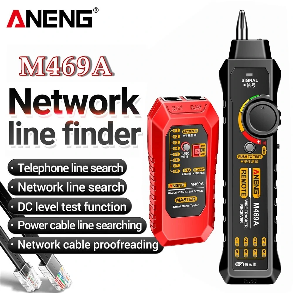 ANENG M469A Smart Network Cable Tester | RJ45 RJ11 LAN Wire Tracker & Finder