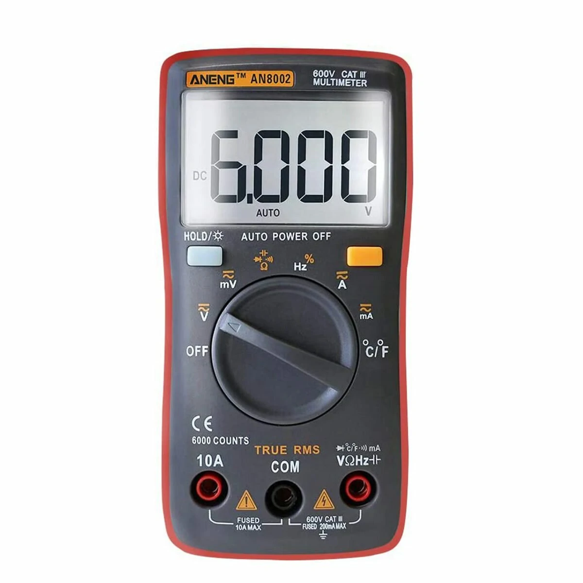 ANENG AN8002 True RMS Multimeter - 6000 Counts | AC/DC Voltage, Current, Temp