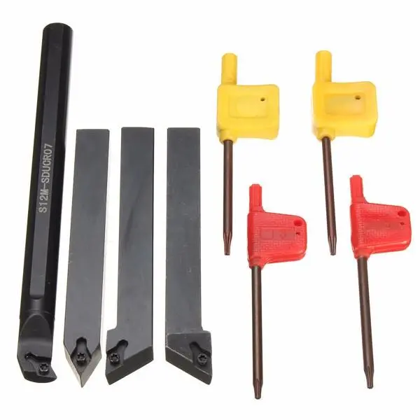 4pcs 12mm Shank Lathe Boring Bar Set | Turning Tool Holder for Metalworking