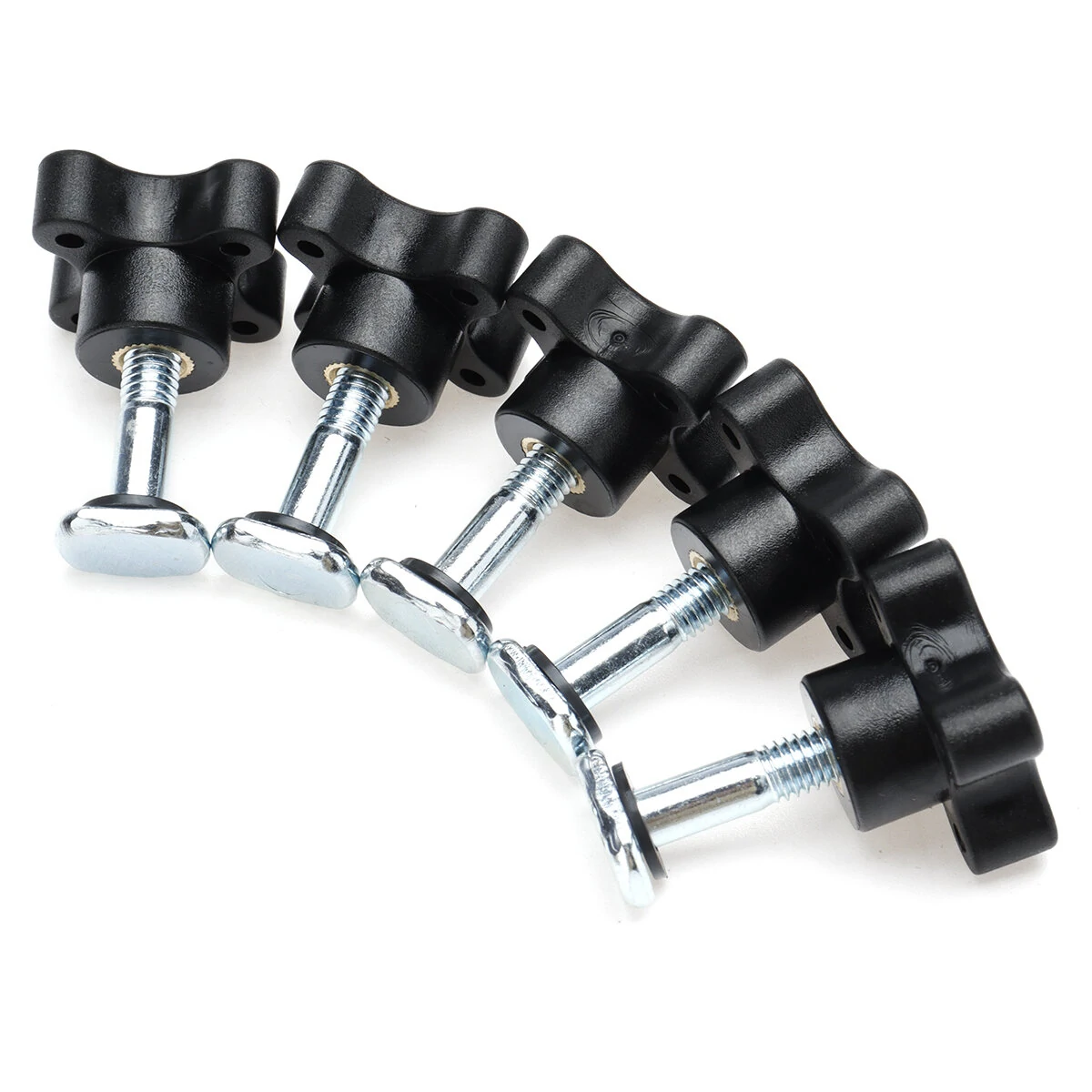 T-Track Knob Kit - 5pcs w/ 7 Star Threaded for Miter Slot Jigs & Fixtures