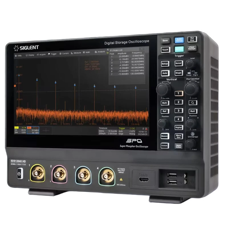 Siglent SDS1204X-HD Oscilloscope | 200MHz 4CH 12-bit | 2GSa/s Touch Screen