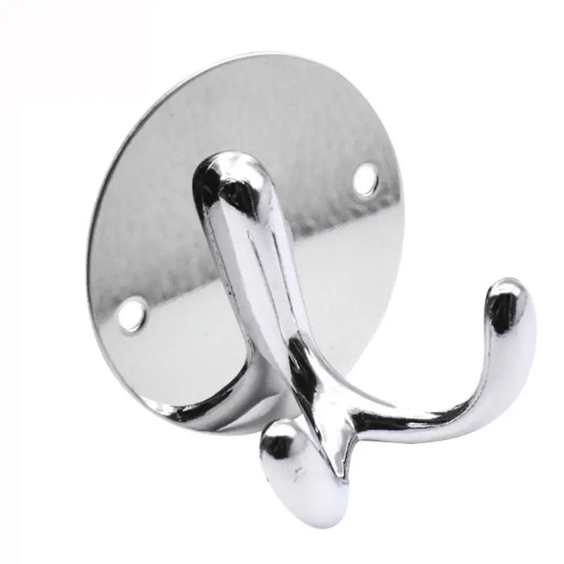 Stainless Steel Wall Hanger - Double Hook for Keys, Coats & Towels