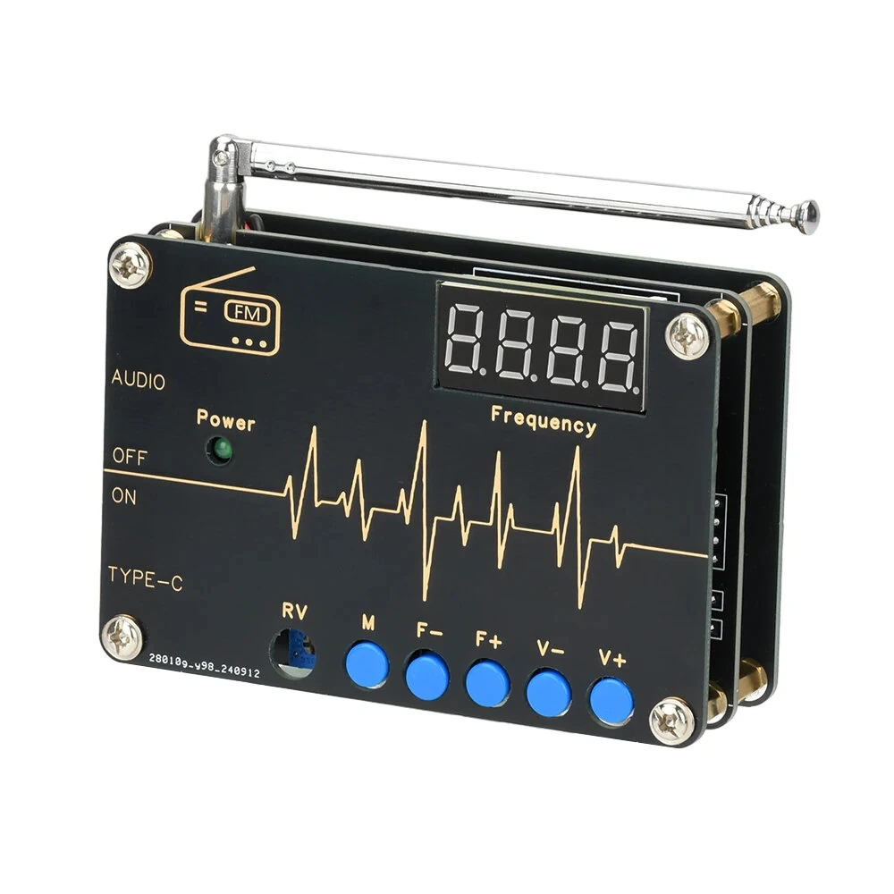 RDA5807M DIY FM Radio Kit - 87-108MHz Digital Tube Display & TDA2822 Amplifier