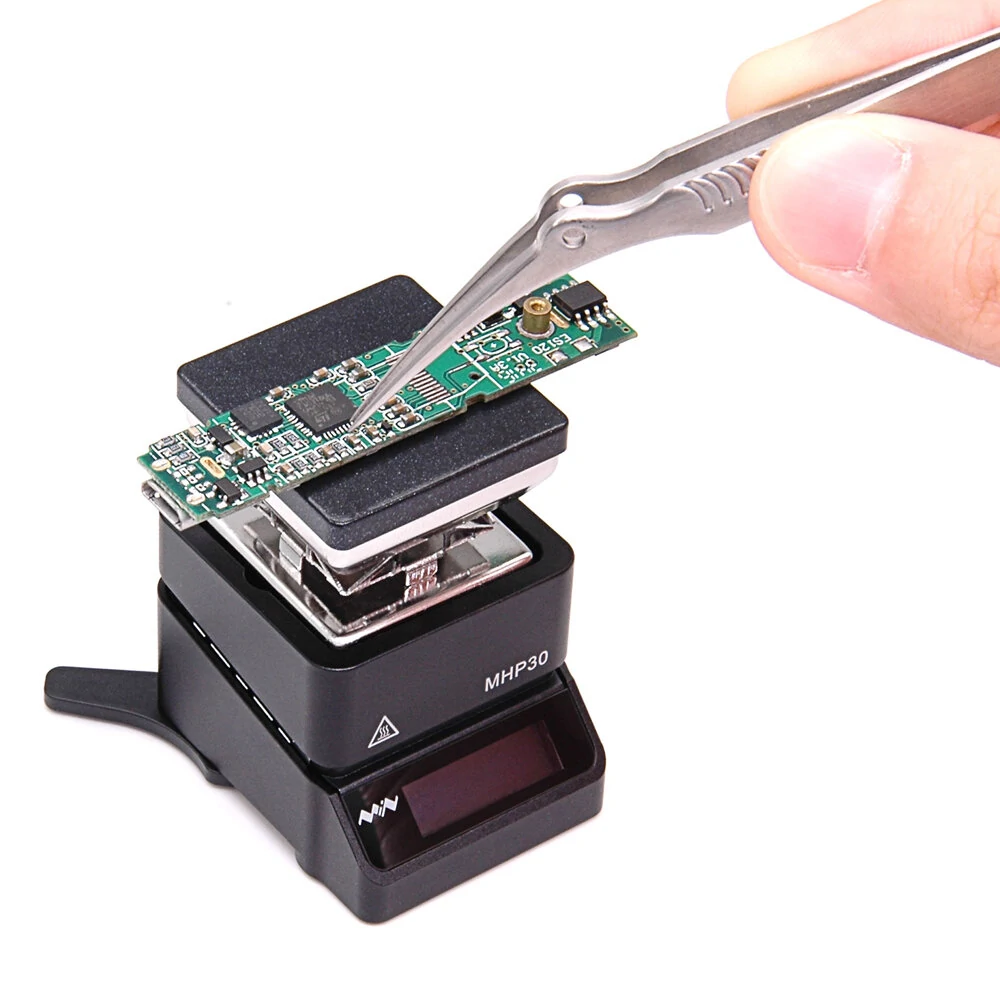MHP30 Mini OLED Hot Plate Preheater | 60W 350°C Preset Temperature for PCB SMD