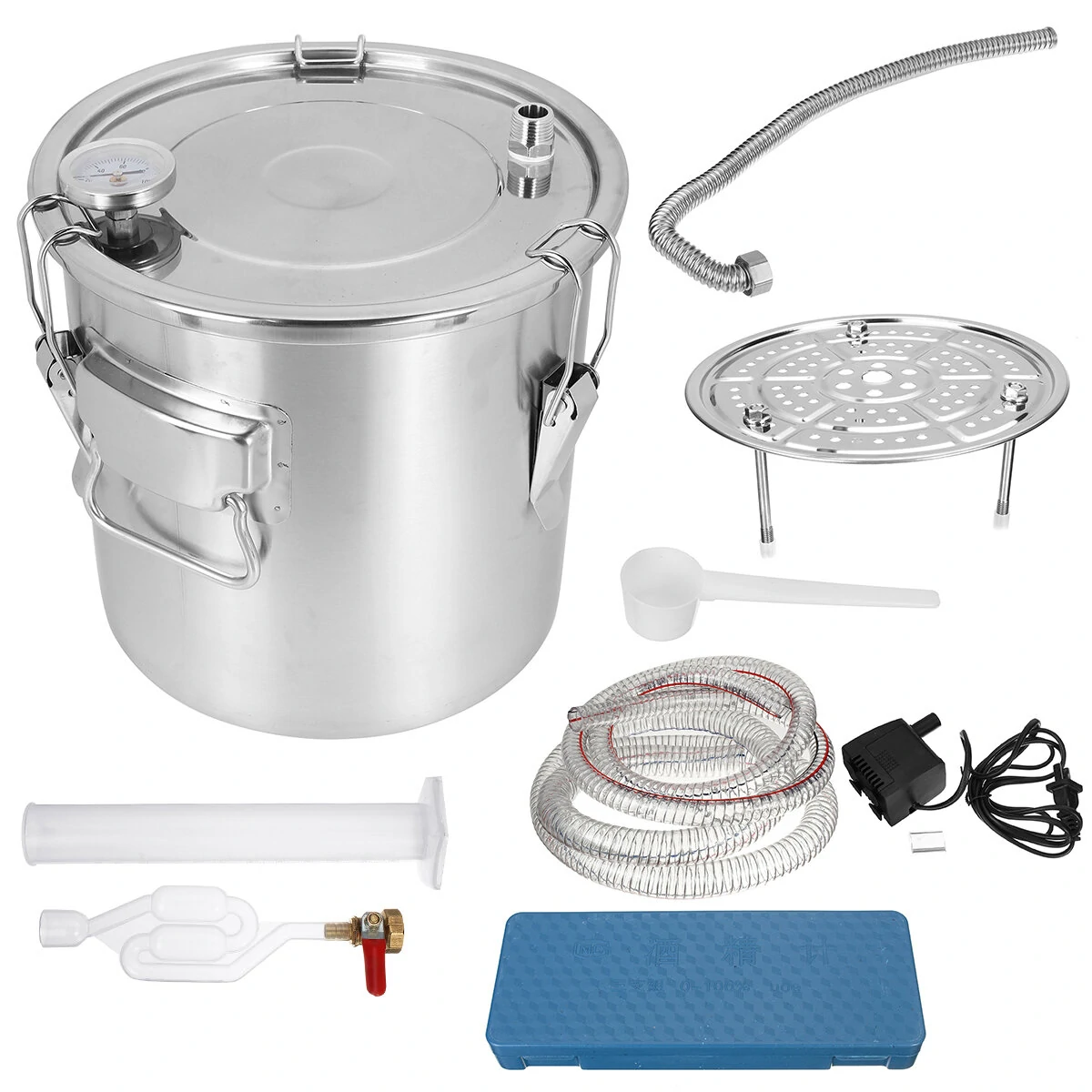 Stainless Steel Alcohol Distiller - 11L 22L 35L Boiler for Water & Oil Brewing