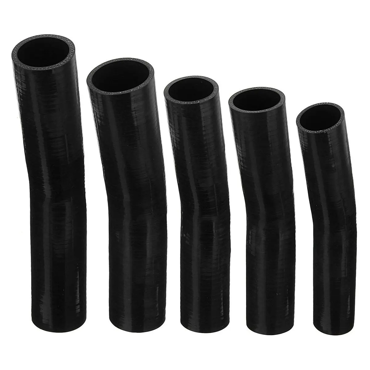 150mm Black Silicone Hose - 15 Degree Elbow Bend for Air Water Coolant