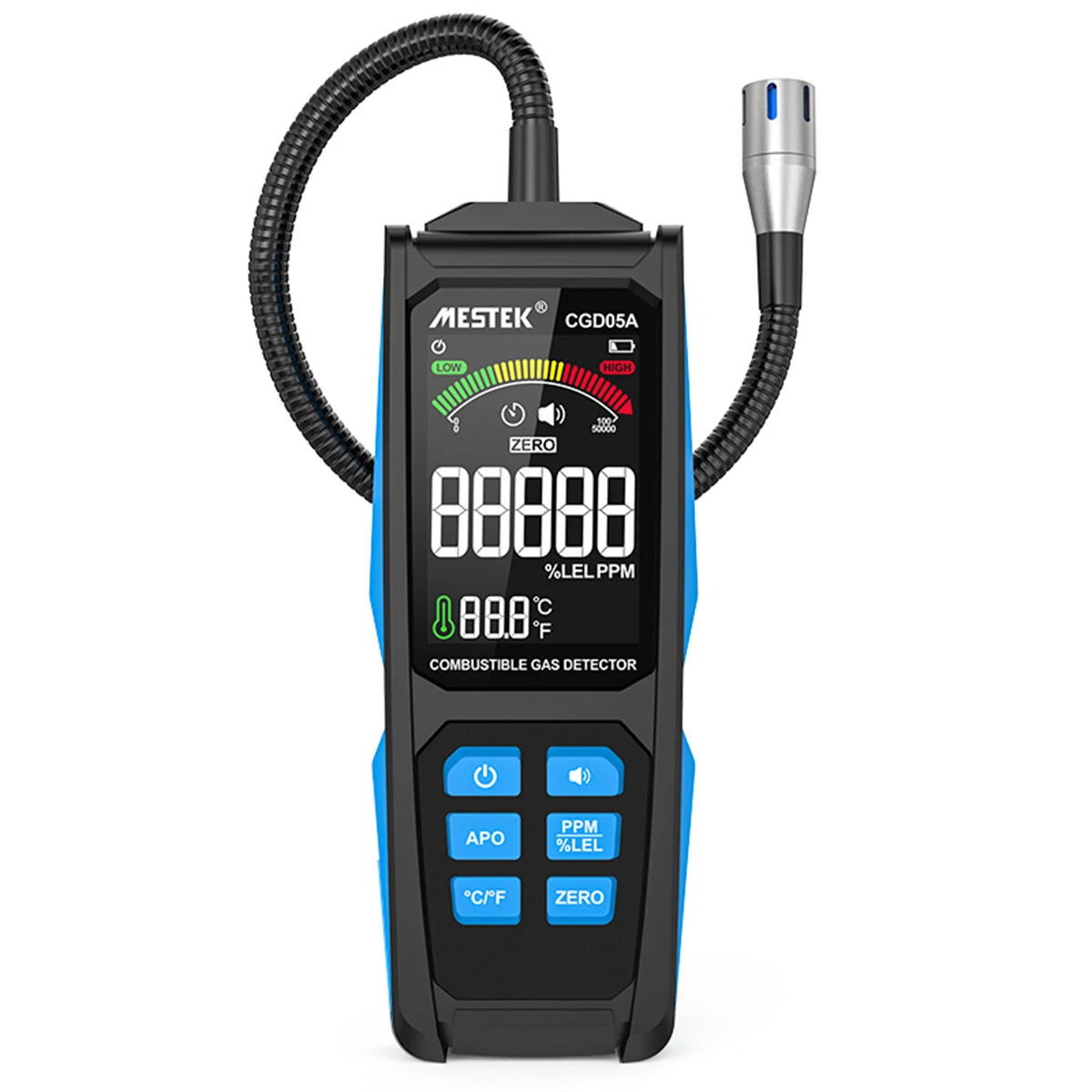 MESTEK CGD05A Portable Gas Leak Detector | Natural Gas Analyzer with Alarm