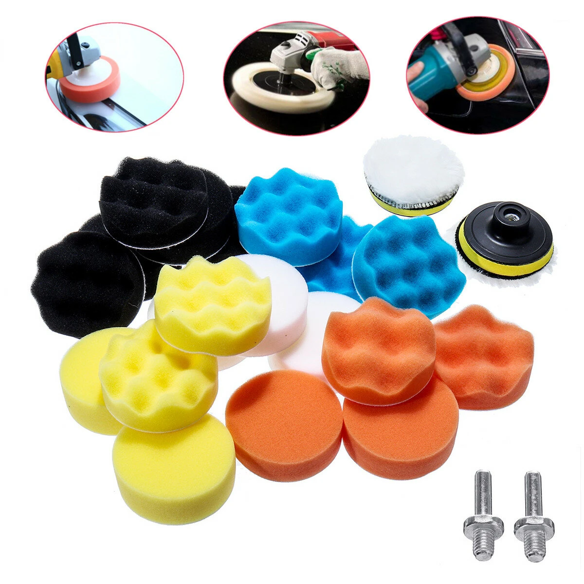 Meguiar's 3 Inch Polishing Sponge Pads - 25Pc Kit for Car Buffing & Waxing