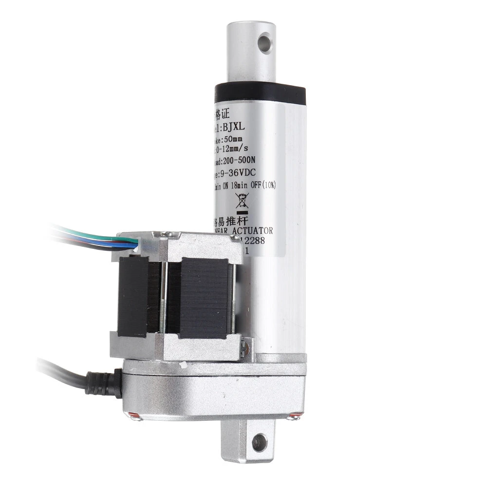 DC 9-36V Stepper Motor Linear Actuator | 250N Force, 12mm/s Speed | Tubular Motor