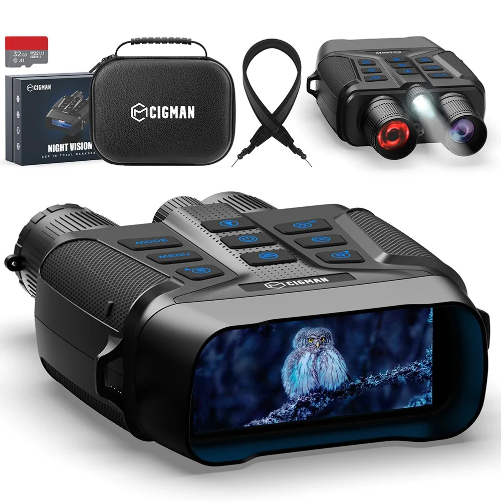 CIGMAN CNV01 4K Night Vision Binoculars | 600M Range, 3.99 HD Display & 5x Zoom