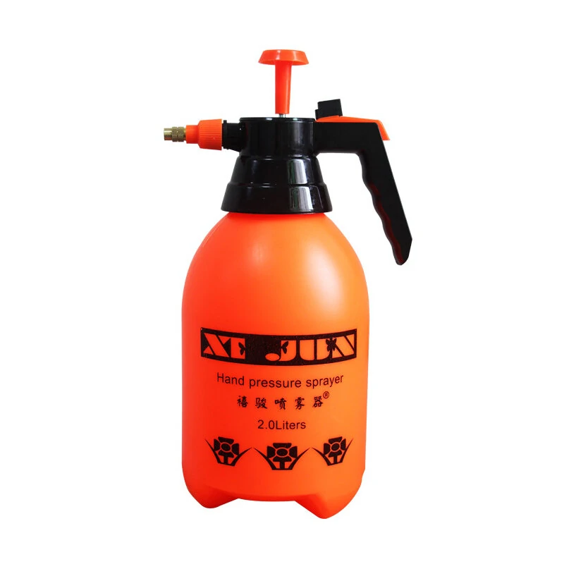 White Orange Hand-held Pressure Watering Can - 1.5L & 2L Small Spray Bottle for Gardening