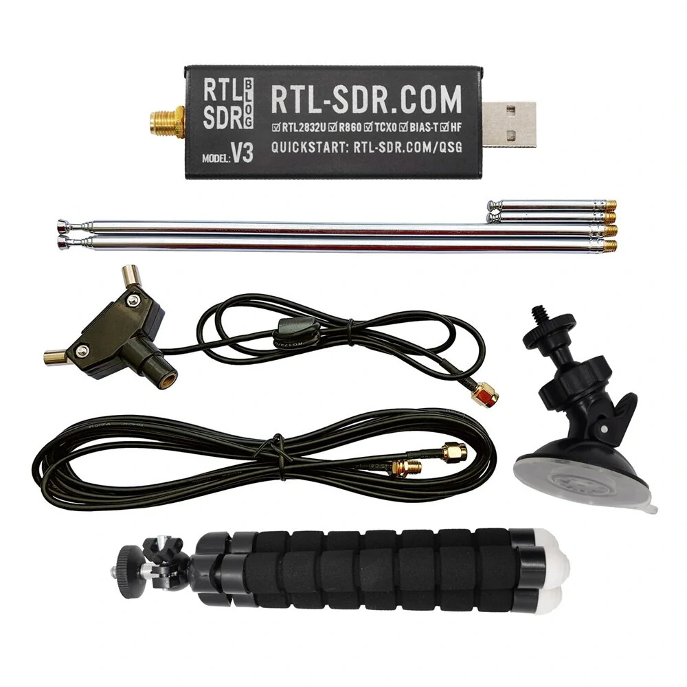 RTL-SDR Blog V3 R820T2 Software Defined Radio | 500 kHz-1.7 GHz with Dipole Antenna