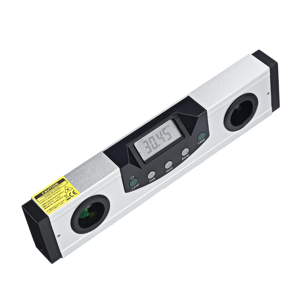 Digital Laser Level Ruler - LCD Display Cross Line Magnetic Protractor Inclinometer