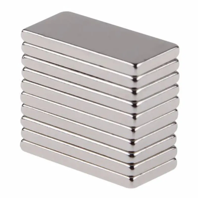 N50 Neodymium Block Magnets - 10pcs 20x10x2mm Super Strong Rare Earth