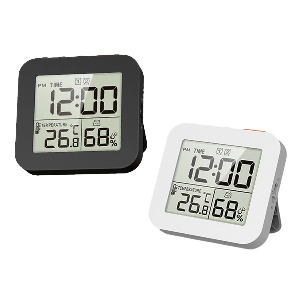Digital Hygrometer Alarm Clock Timer - LCD Display Thermometer for Kitchen Bathroom
