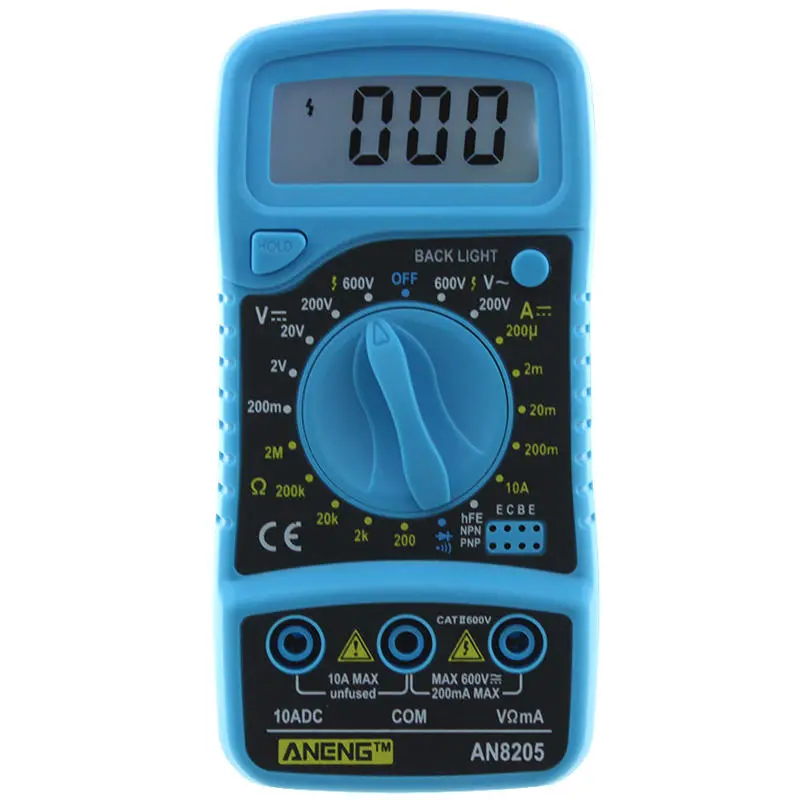 ANENG AN8205 Digital Multimeter - AC/DC Voltmeter Ammeter Ohm Tester