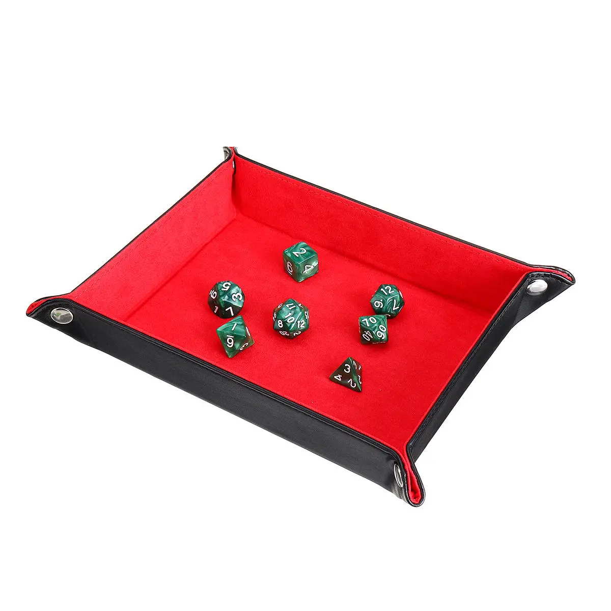 Polyhedral Dice Holder - PU Leather Folding Tray for RPG Dice | EDC Gadgets