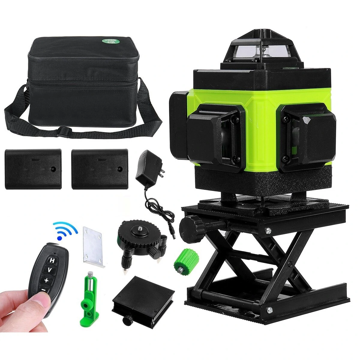 16 Line Green Laser Level - 360° Rotary Horizontal & Vertical Cross Measuring Tool