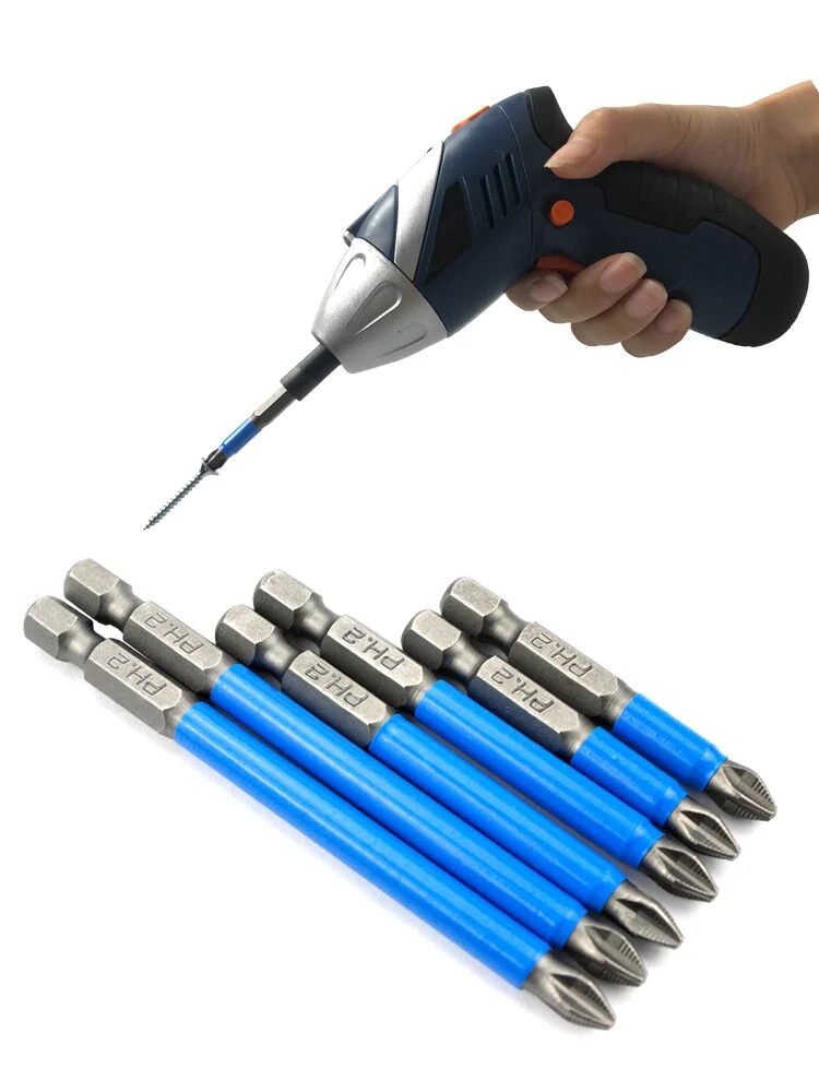 7pcs Magnetic Anti-slip Screwdriver Bit Set | 25-150mm Steel Drill Bits