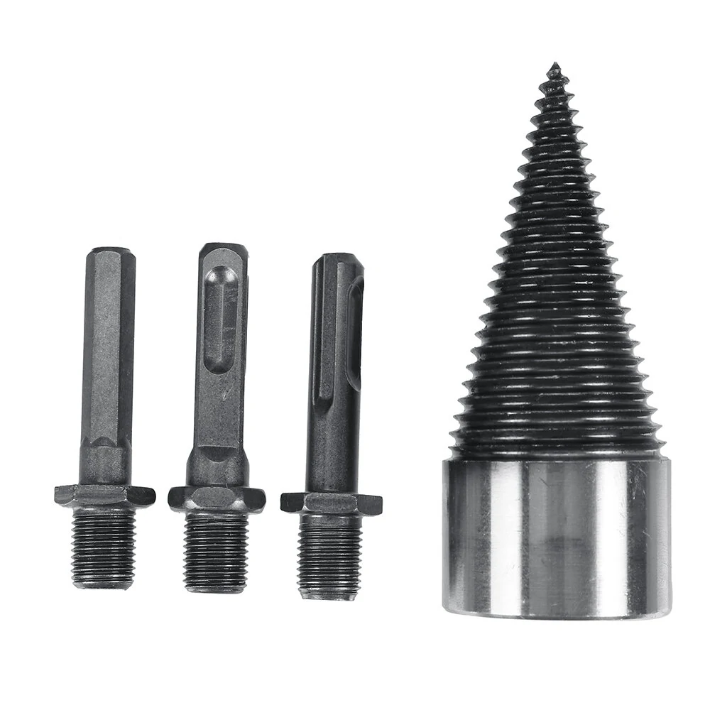 32mm Firewood Splitter Drill Bit - Wood Cone Punch Driver | Square Hex Shank