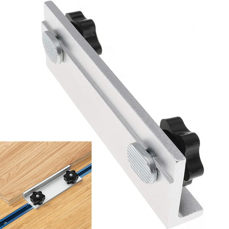 Aluminum T-Track Stop Block Kit | Universal Long Stop with Knobs for Woodworking