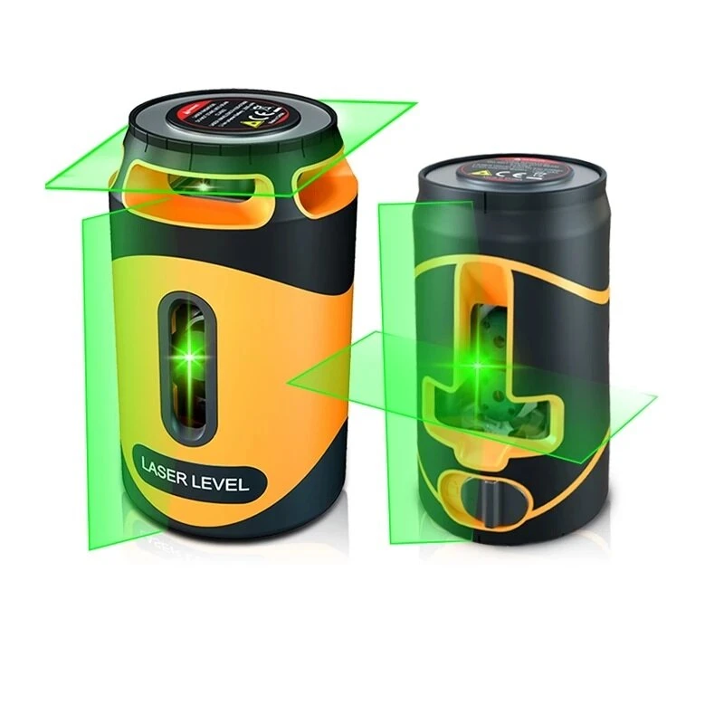 Mini Green Laser Level - 2 & 5 Line Modes - Magnetic Rechargeable Base with L-Stand